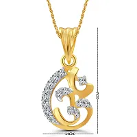 Vighnaharta Omanand (CZ) Gold and Rhodium Plated Pendant - [VFJ1006PG]-thumb1