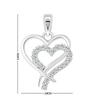 Vighnaharta Valentine Gift White Enchanting Heart Rhodium Plated Alloy Pendant with Chain for Girls and Women - [VFJ1210PR]-thumb1