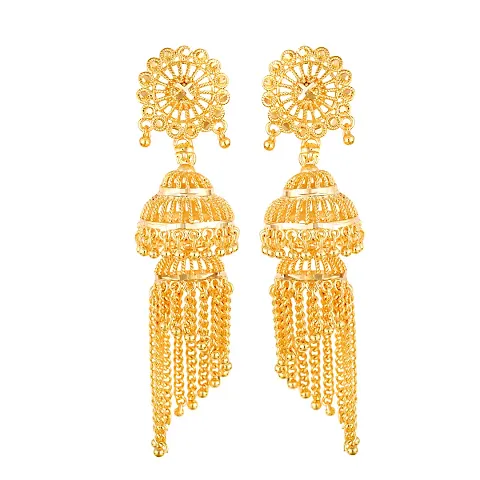 Traditional wear Plated Screw back alloy Jhumki Earring for Women and Girls