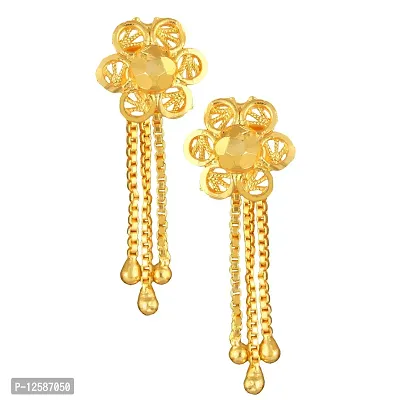 Golden Brass Cubic Zirconia Drop Earrings Earrings For Women