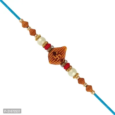 Vighnaharta Religious Pearls Lumba Combo Rakhi For Kids And Lovely Brother Pack Of 3-thumb2