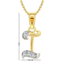 Vighnaharta Valentine Gift Hum Tum Heart Ring with Initial Letter ''I'' Pendant Gold and Rhodium Plated Jewellery Combo Set-thumb2