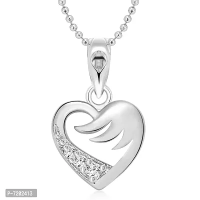 Vighnaharta Valentine Gift Flying Love (CZ) Gold and Rhodium Plated Pendant - [VFJ1137PR]