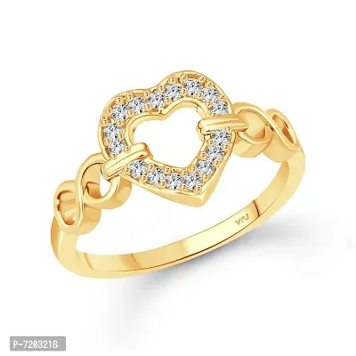 Vighnaharta Silver Plated Classic Proposal Heart Ring for Women Girls Valentine Gift- (VFJ1596FRG11)