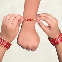 Stylish Red Car Gold And Rhodium Plated Alloy Rakhi For Lovely Brother-thumb1