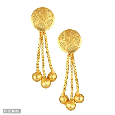 Golden Brass Cubic Zirconia Drop Earrings Earrings For Women