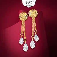 Designer Golden Brass Earrings For Women-thumb2