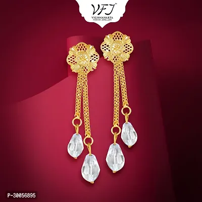 Designer Golden Brass Earrings For Women-thumb3