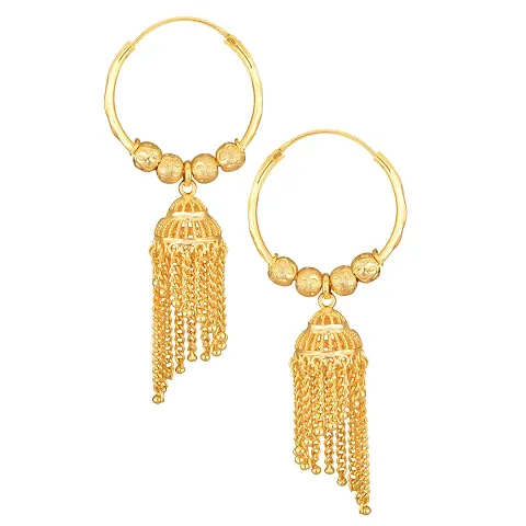 Trendy Brass Golden Jhumkas For Womens