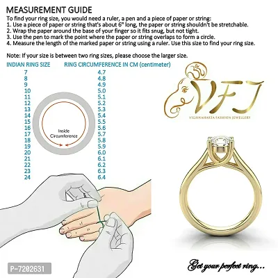 Vighnaharta Initial ''L'' Letter (CZ) Gold and Rhodium Plated Alloy Ring for Women and Girls- [VFJ1184FRG9]-thumb3