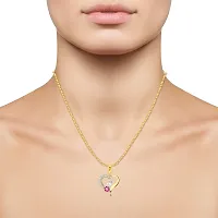 Vighnaharta Valentine Day Gifts Initial N Letter Pendant with Adjustable Gold and Rhodium Plated Jewellery set for Women and Girls.-thumb2