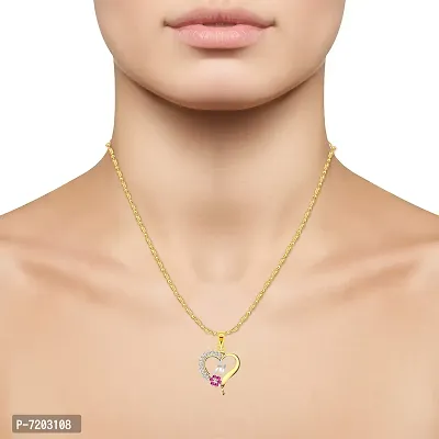 Vighnaharta Valentine Day Gifts Initial N Letter Pendant with Adjustable Gold and Rhodium Plated Jewellery set for Women and Girls.-thumb3