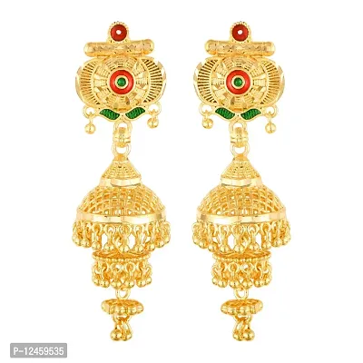 Sizzling  Allure Gold Plated Screw back alloy Jhumki Earring for Women and Girls