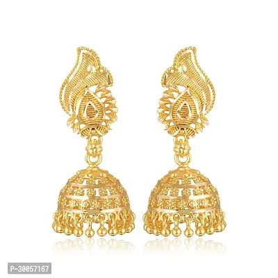 Beautiful Golden Brass Jhumkas For Women