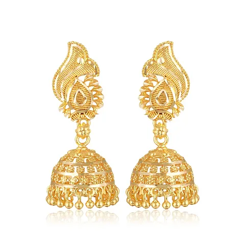 Stylish Gold Brass Studs Earrings For Women