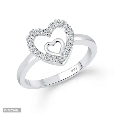 Vighnaharta Silver Royal Heart Designer Ring for Women and Girls- (VFJ1585FRR8)