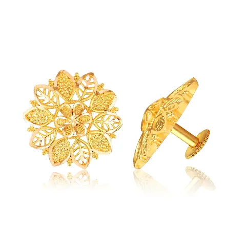 Brass No Gemstone Studs Earrings For Women