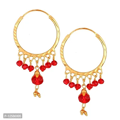 Golden Brass Cubic Zirconia Jhumkas Earrings For Women-thumb0