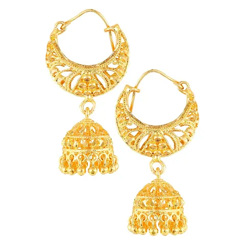 Earrings Shimmering Beautiful CZ push back Jhumki earring for Women and Girls