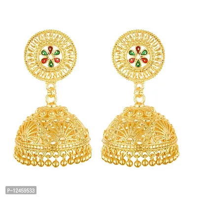 Trendy Glittering GoldPlated Screw back alloy Jhumki Earring for Women and Girls