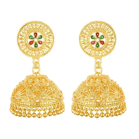 Trendy Glittering GoldPlated Screw back alloy Jhumki Earring for Women and Girls