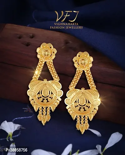 Beautiful Gold Plated Drop Earring For Women And Girls-thumb3