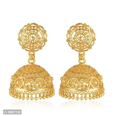 Beautiful Golden Brass Jhumkas For Women