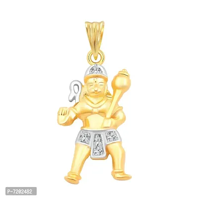 Vighnaharta Lord Maruti CZ Gold and Rhodium Plated Alloy Pendant for Men and Boys - [VFJ1093PG]-thumb0