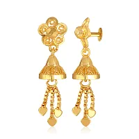 Traditional Golden Brass Beads Jhumkas Earrings For Women-thumb3