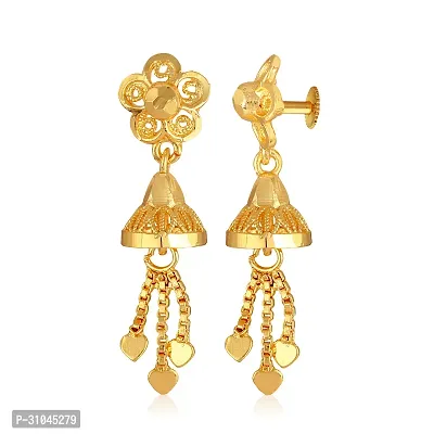 Traditional Golden Brass Beads Jhumkas Earrings For Women-thumb4