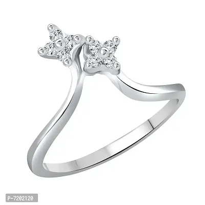 Vighnaharta Finger Shine CZ Rhodium Plated Alloy Fashion Ring for Girls - [VFJ1169FRR/Size 9]