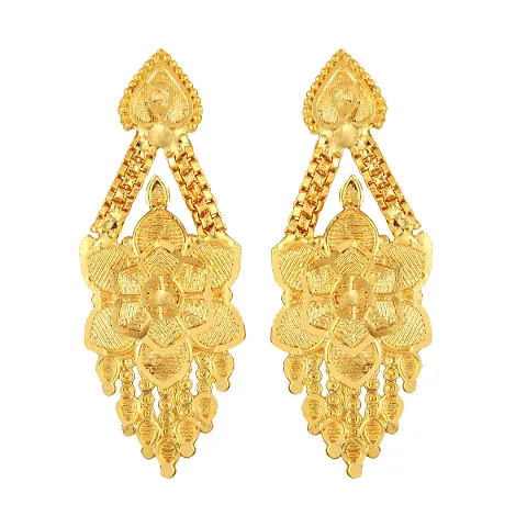 Brass No Gemstone Studs Earrings For Women