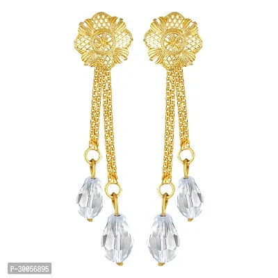 Designer Golden Brass Earrings For Women