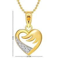 Vighnaharta Valentine Gift Flying Heart (CZ) Gold and Rhodium Plated Pendant - [VFJ1110PG]-thumb1