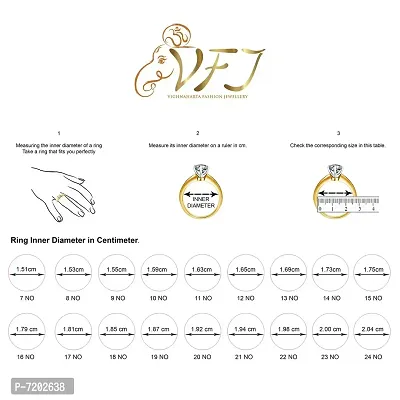 Vighnaharta Delicate Box Band CZ Gold and Rhodium Plated Alloy Fashion Ring for Women and Girls - [VFJ1332FRG12]-thumb3