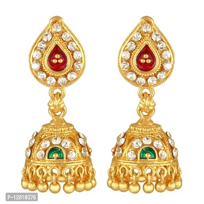 Golden Brass  Jhumkas Earrings For Women