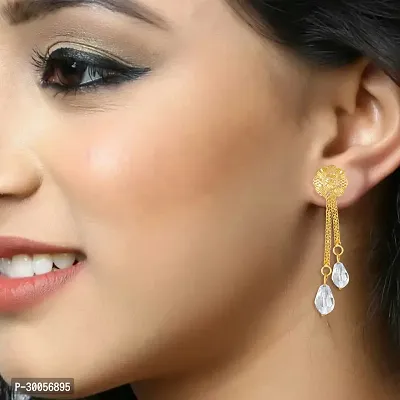 Designer Golden Brass Earrings For Women-thumb2