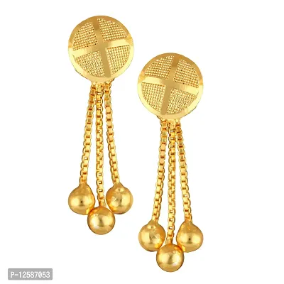 Golden Brass Cubic Zirconia Drop Earrings Earrings For Women