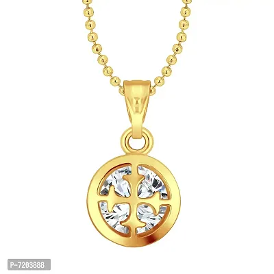 Golden Magic Heart Solitaire Gold Plated Pendant with Chain for Girls and Women