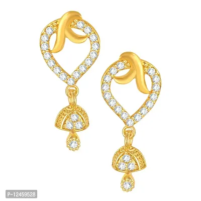 Glittering Screw back alloy dangler studs Jhumki Earring for Women and Girls-thumb0