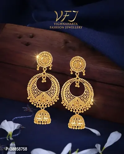 Beautiful Earrings Chic Drop Chandbali Jhumki Earring For Women And Girls-thumb3