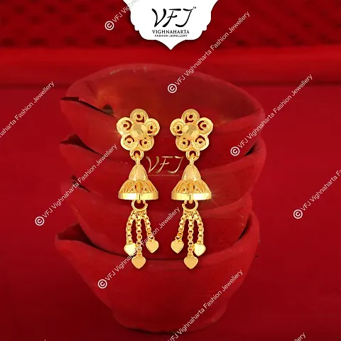 Stylish Brass Jhumkas Earrings For Women