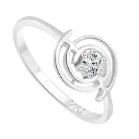 Vighnaharta Circle Solitaire CZ Rhodium Plated Alloy Fashion Ring for Women and Girls - [VFJ1248FRR11]-thumb1