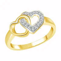 Vighnaharta Valentine Gift Hum Tum Heart Ring with Initial Letter ''I'' Pendant Gold and Rhodium Plated Jewellery Combo Set-thumb1