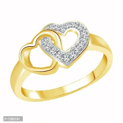 Vighnaharta Valentine Gift Hum Tum Heart Ring with Initial Letter ''I'' Pendant Gold and Rhodium Plated Jewellery Combo Set-thumb2