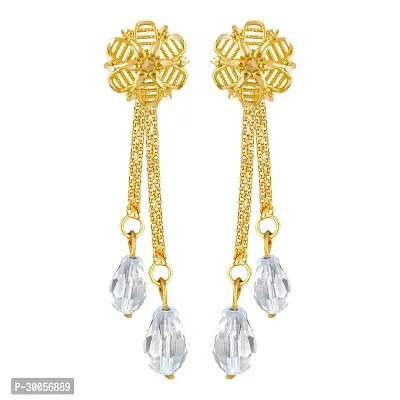 Designer Golden Brass Earrings For Women