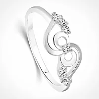 Vighnaharta White Designer (CZ) Silver and Rhodium Plated Ring -VFJ1054FRR-thumb1