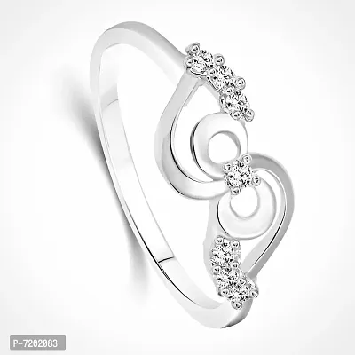 Vighnaharta White Designer (CZ) Silver and Rhodium Plated Ring -VFJ1054FRR-thumb2