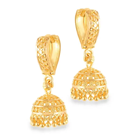 Sizzling Allure Plated Screw back Bali Jhumki Earring for Women and Girls