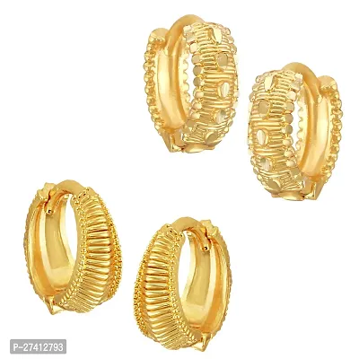 Stylish Golden Brass Earrings For Women Pack Of 2